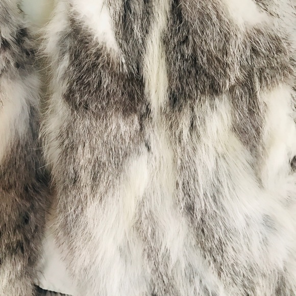 Rabbit Fur Vest — Gray and White - Picture 2 of 3
